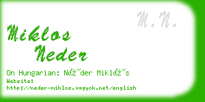 miklos neder business card